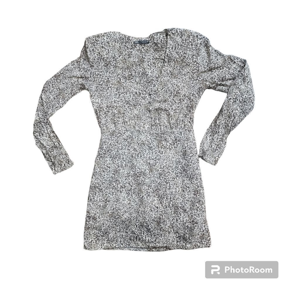 Zara Button Front Animal Print Mini Dress. Size S. - Picture 8 of 11